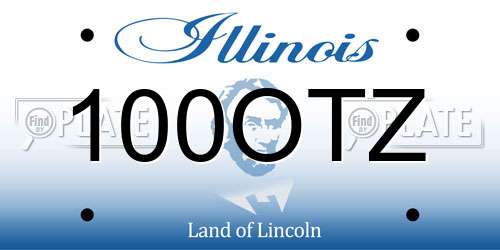 100OTZ Illinois License Plate