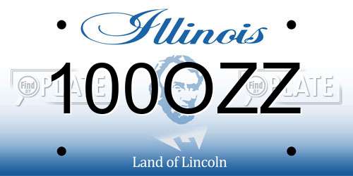 100OZZ Illinois License Plate