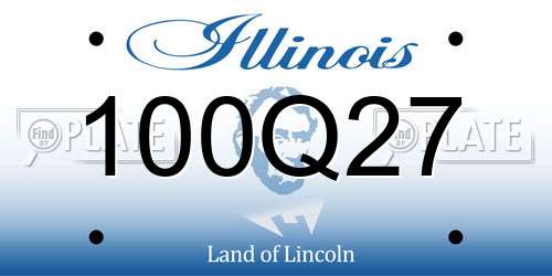 100Q27 Illinois License Plate