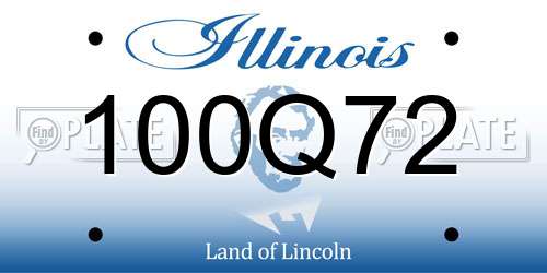 100Q72 Illinois License Plate