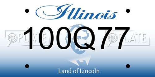100Q77 Illinois License Plate
