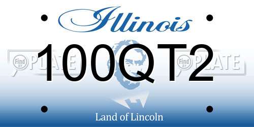 100QT2 Illinois License Plate