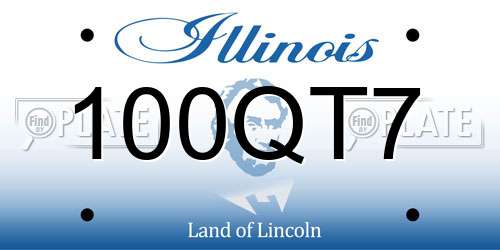100QT7 Illinois License Plate
