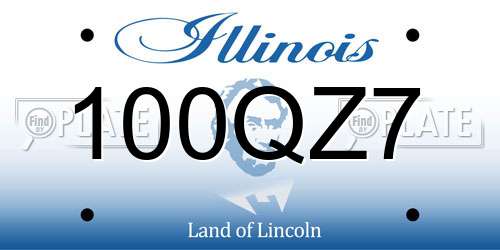 100QZ7 Illinois License Plate