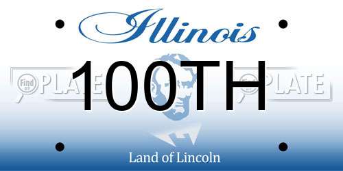 100TH Illinois License Plate