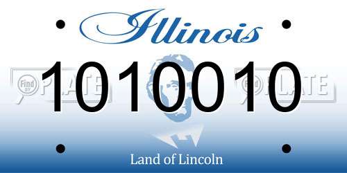 1010010 Illinois License Plate