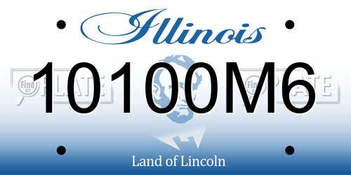 10100M6 Illinois License Plate
