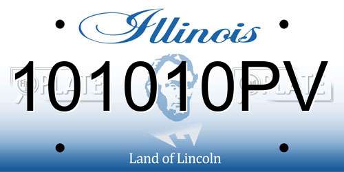 101010PV Illinois License Plate