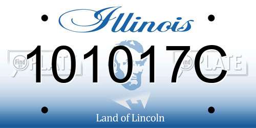 101017C Illinois License Plate