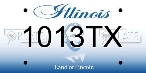 1013TX Illinois License Plate