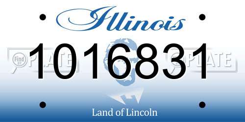 1016831 Illinois License Plate