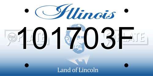 101703F Illinois License Plate