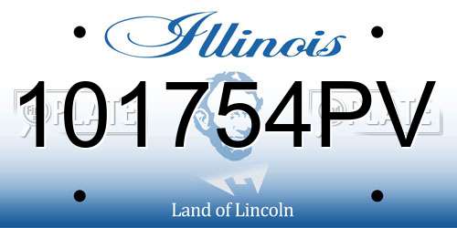 101754PV Illinois License Plate