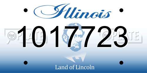 1017723 Illinois License Plate