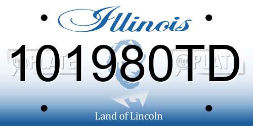 101980TD Illinois License Plate