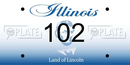 102 Illinois License Plate