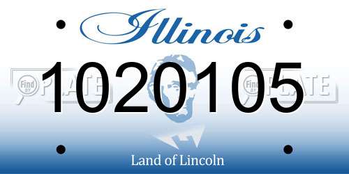 1020105 Illinois License Plate