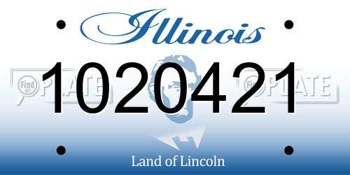 1020421 Illinois License Plate