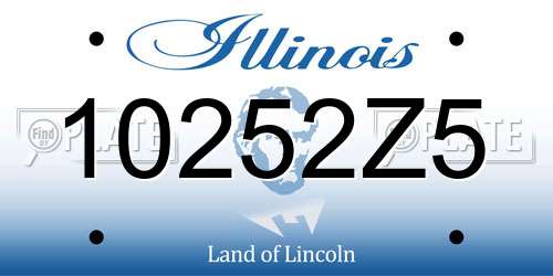 10252Z5 Illinois License Plate