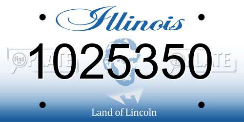 1025350 Illinois License Plate