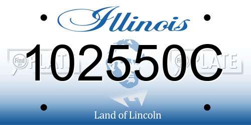 102550C Illinois License Plate