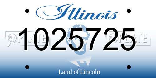 1025725 Illinois License Plate