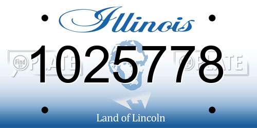 1025778 Illinois License Plate