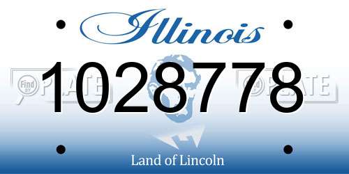 1028778 Illinois License Plate