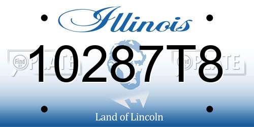 10287T8 Illinois License Plate