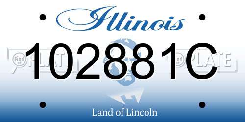 102881C Illinois License Plate