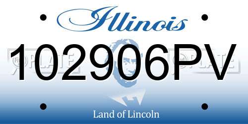 102906PV Illinois License Plate