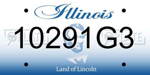 10291G3 Illinois License Plate