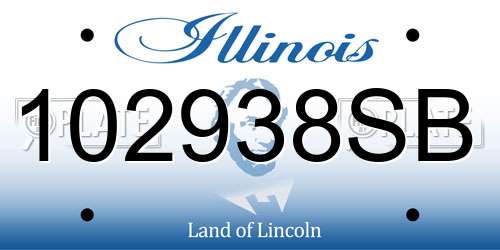 102938SB Illinois License Plate
