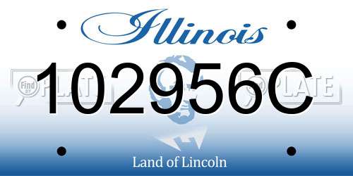 102956C Illinois License Plate