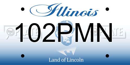 102PMN Illinois License Plate