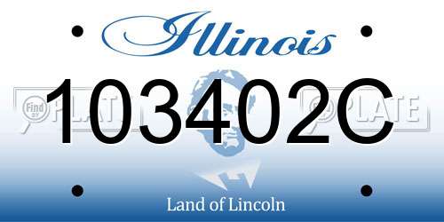 103402C Illinois License Plate