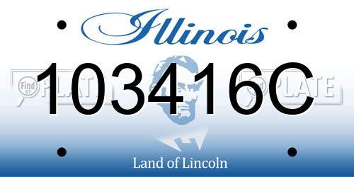 103416C Illinois License Plate
