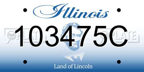 103475C Illinois License Plate