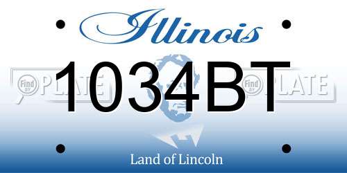 1034BT Illinois License Plate