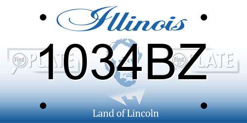 1034BZ Illinois License Plate