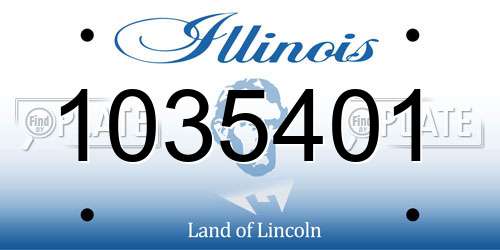 1035401 Illinois License Plate
