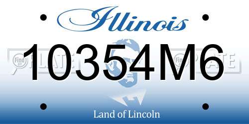 10354M6 Illinois License Plate