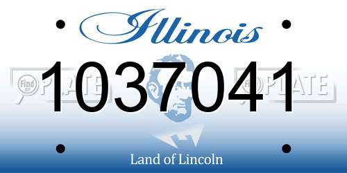 1037041 Illinois License Plate