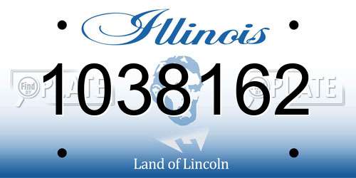 1038162 Illinois License Plate