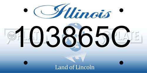 103865C Illinois License Plate