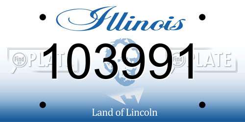 103991 Illinois License Plate
