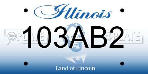 103AB2 Illinois License Plate