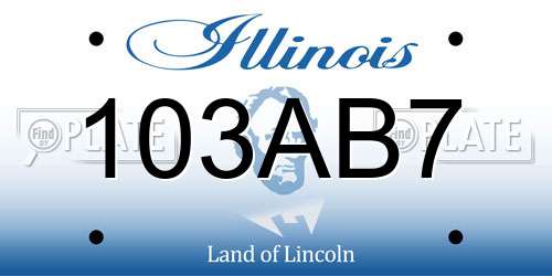 103AB7 Illinois License Plate