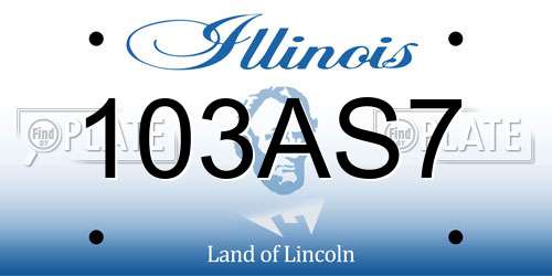 103AS7 Illinois License Plate