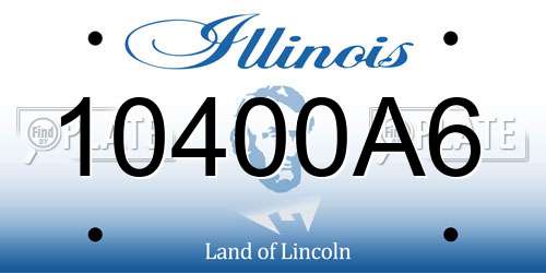 10400A6 Illinois License Plate